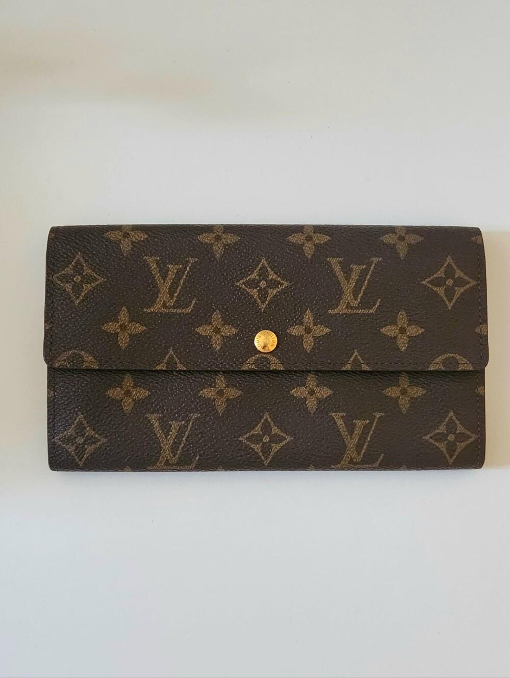 Authentic Louis Vuitton Brown Monogram Long Wallet - As Is